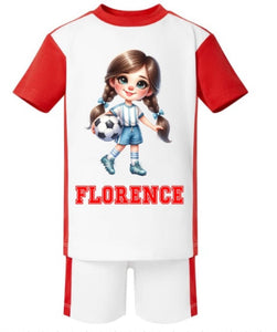 football style shorts and  tshirt sporty set
