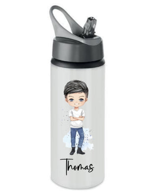 Boy personalised stainless steel drinking bottle