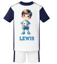 Load image into Gallery viewer, football style shorts and  tshirt sporty set