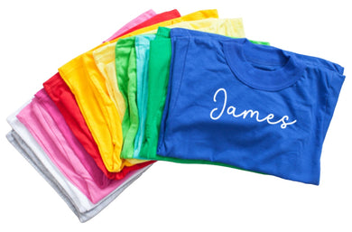 Childrens personalised T-shirts with a name
