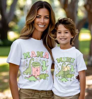 Mama and mini T-shirts Dino