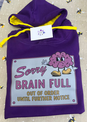 Sorry Brain is full hoodie