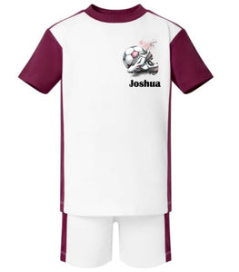 football style shorts and  tshirt sporty set