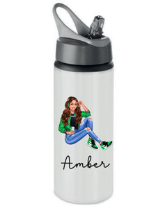 Girls personalised stainless steel bottle