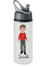 Load image into Gallery viewer, Back to school boy metal drinking bottle