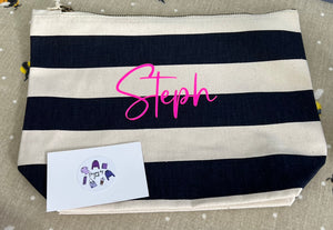 Stripy zipped bags