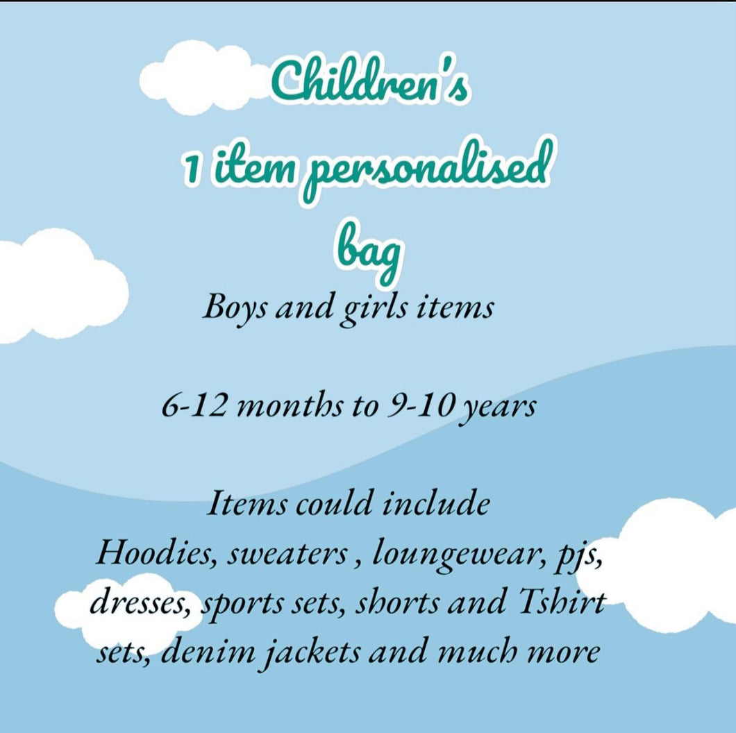 1 personalised children’s mystery item bag