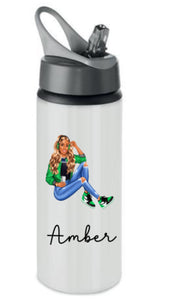 Girls personalised stainless steel bottle