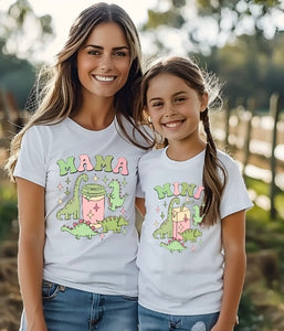 Mama and mini T-shirts Dino