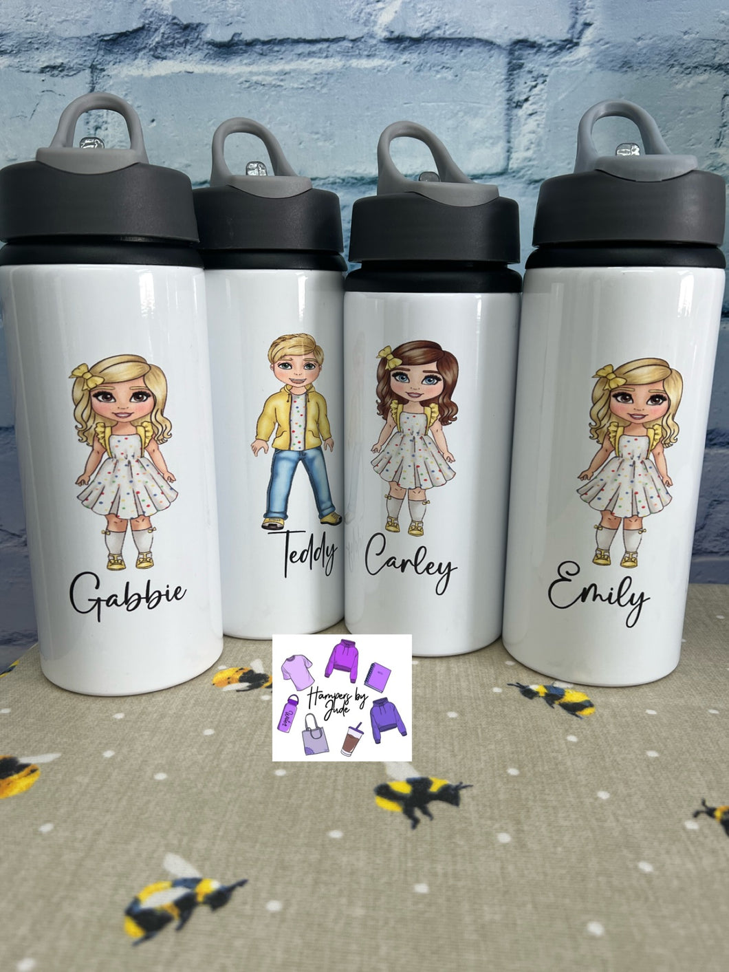 Childrens personalised character drinking bottles