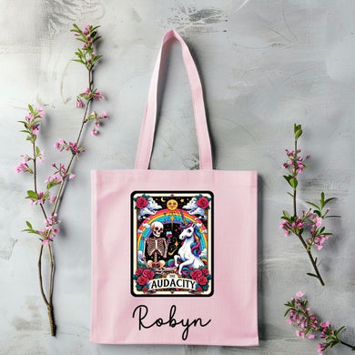 Pink tote bag