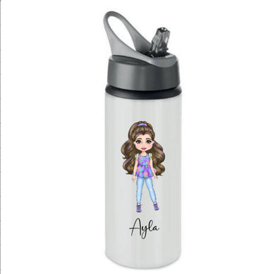 Personalised girls stainless steel bottle