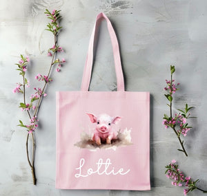 Pink tote bag