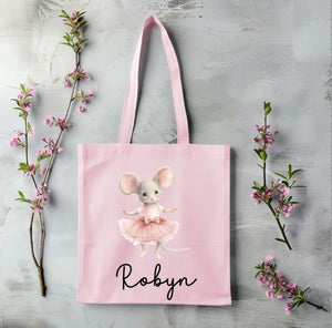 Pink tote bag