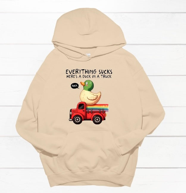 Everything sucks duck in a truck