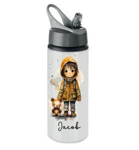 Younger boys drinking bottle