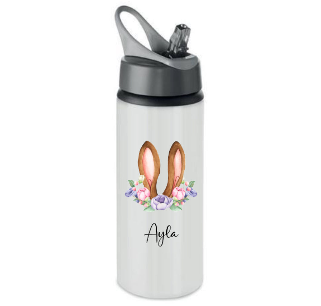 Bunny floral stainless steel drinking bottle