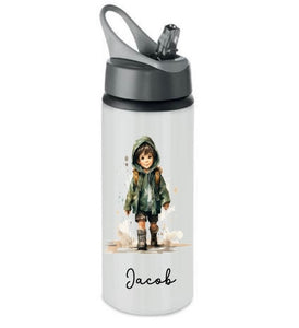 Younger boys drinking bottle