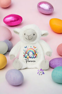 Easter rainbow teddy plush