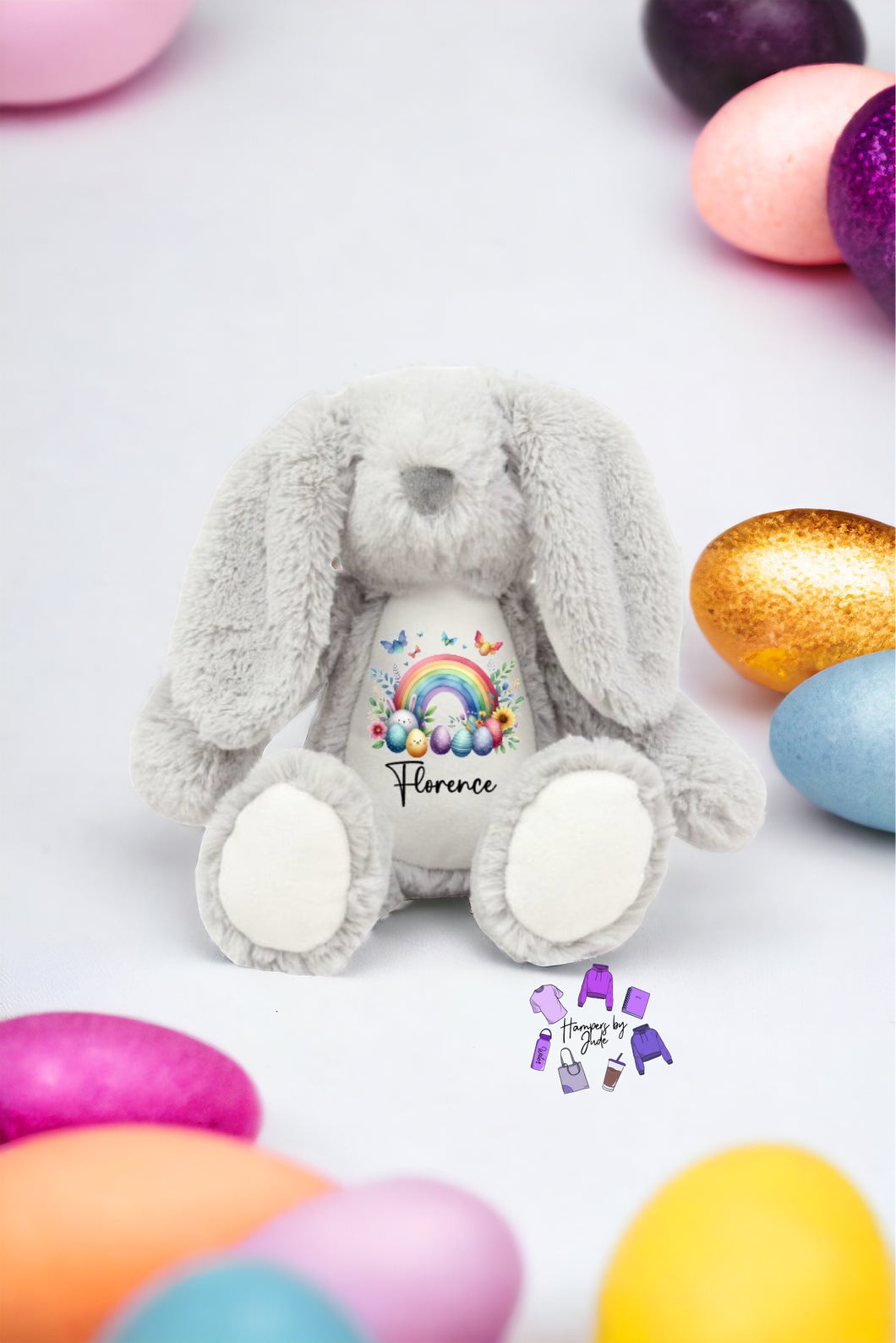 Easter rainbow teddy plush