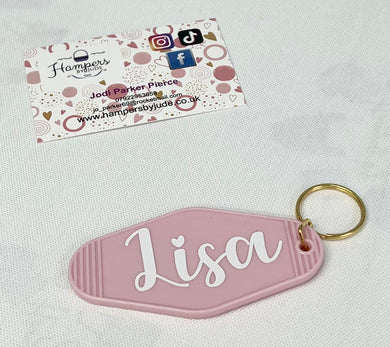 Motel personalised keyring