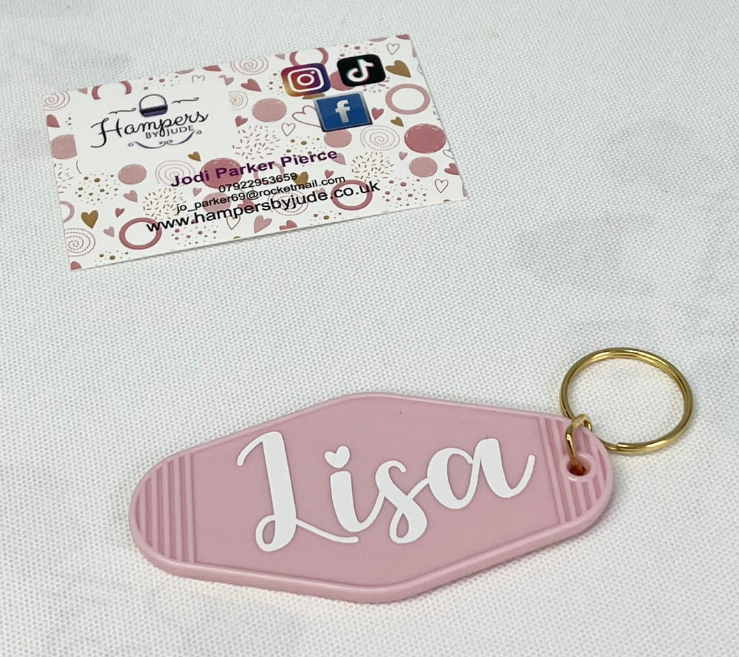 Motel personalised keyring