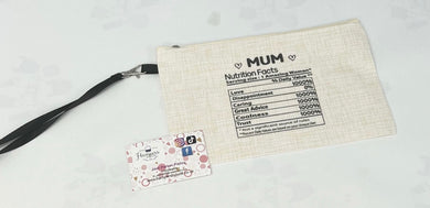 Mum linen zip bag