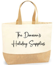 Load image into Gallery viewer, Personalised hessian linen jute bag tote