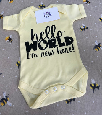 Hello world baby vest