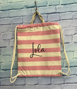 Nautical cotton drawstring bag