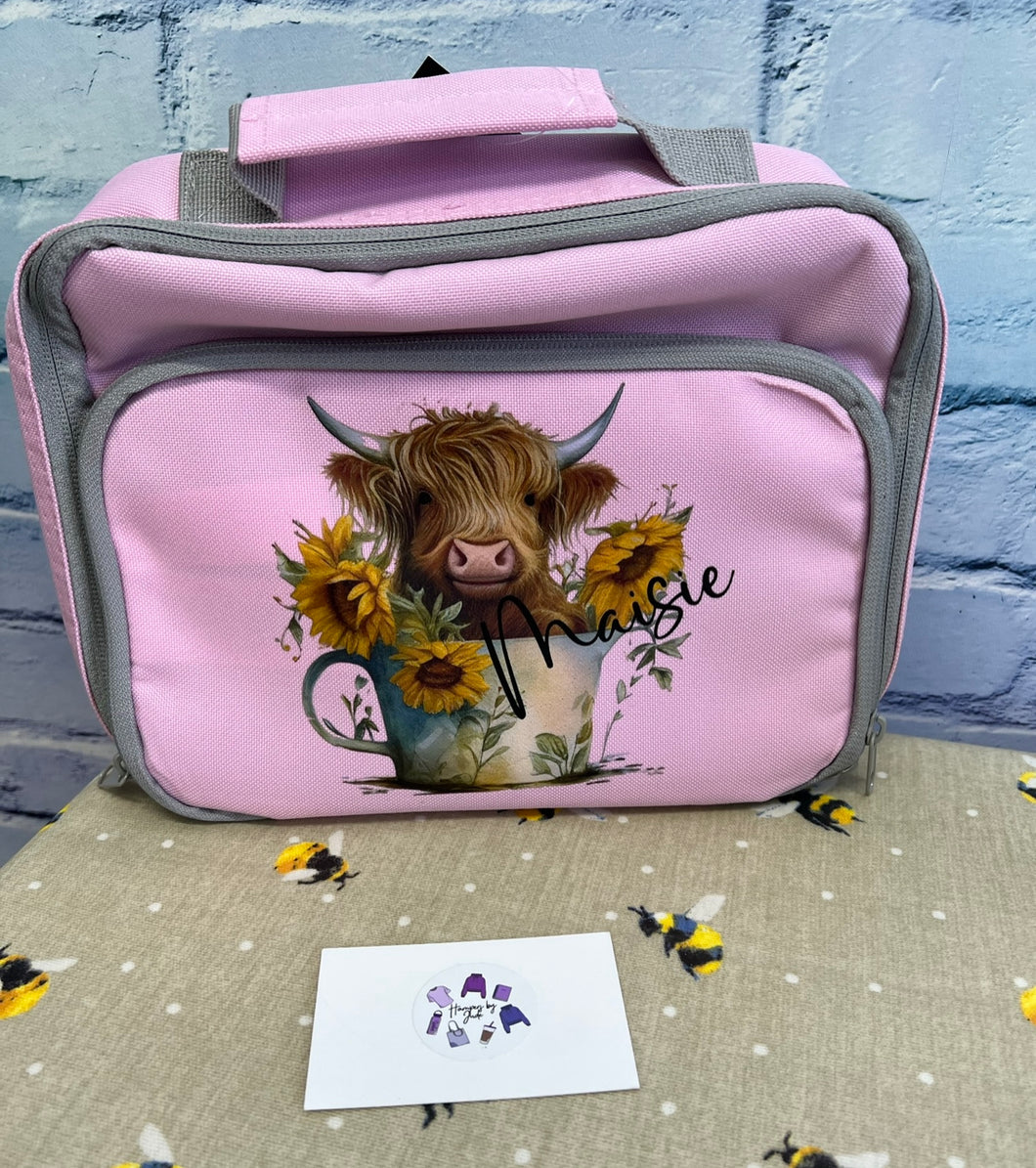 Highland cow lunch bag