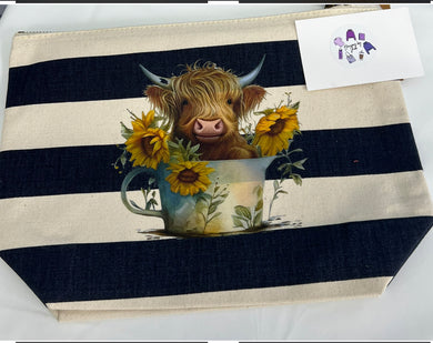 Highland cow striped bag