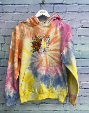 Be the change tie die hoodie