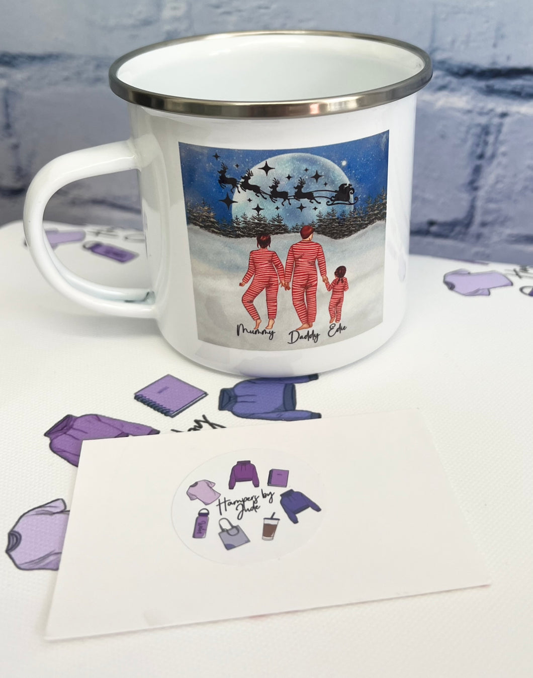 Christmas family matching enamel mug