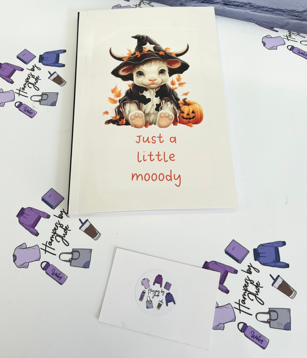 Moody Halloween cow notebook