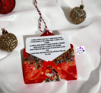 Robin memorial letter hanging decoration