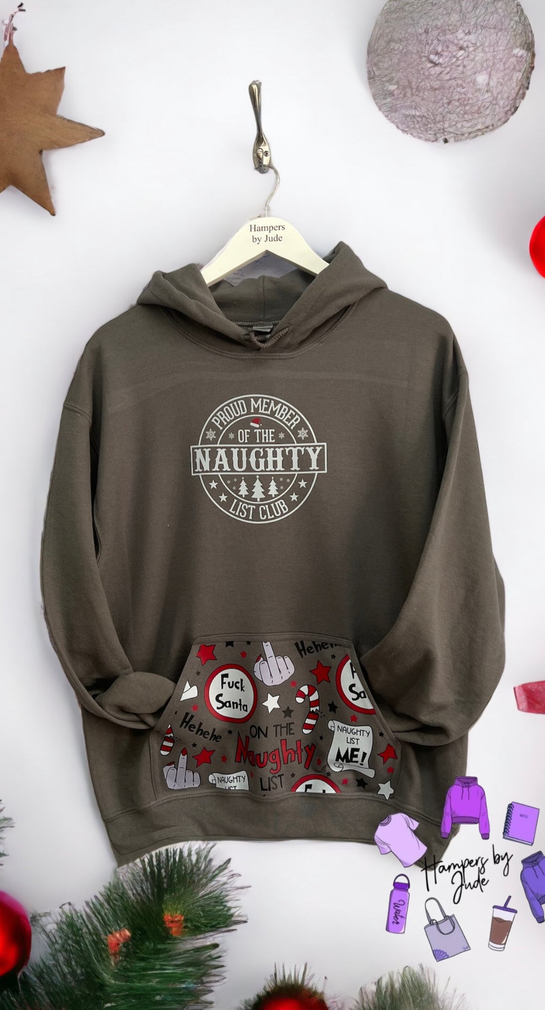 Naughty list pocket hoodie