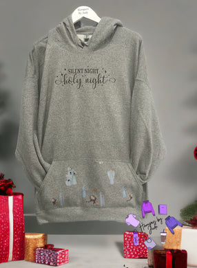 Silent night holy night nativity print hoodie