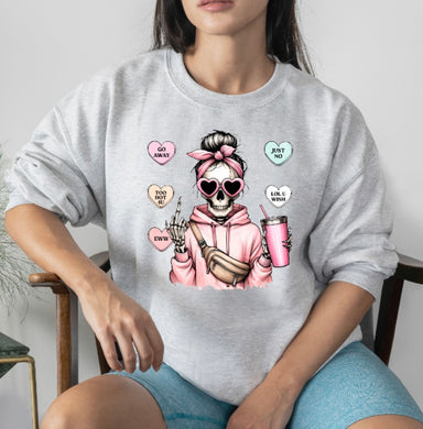 Love heart skull comedy sweater