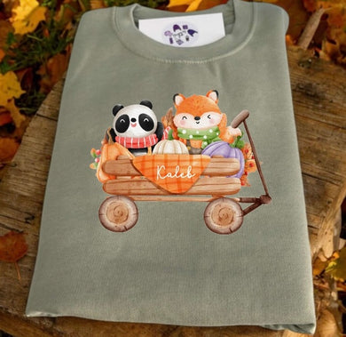 Fox and badger autumn sweater