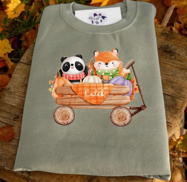 Fox and badger autumn sweater