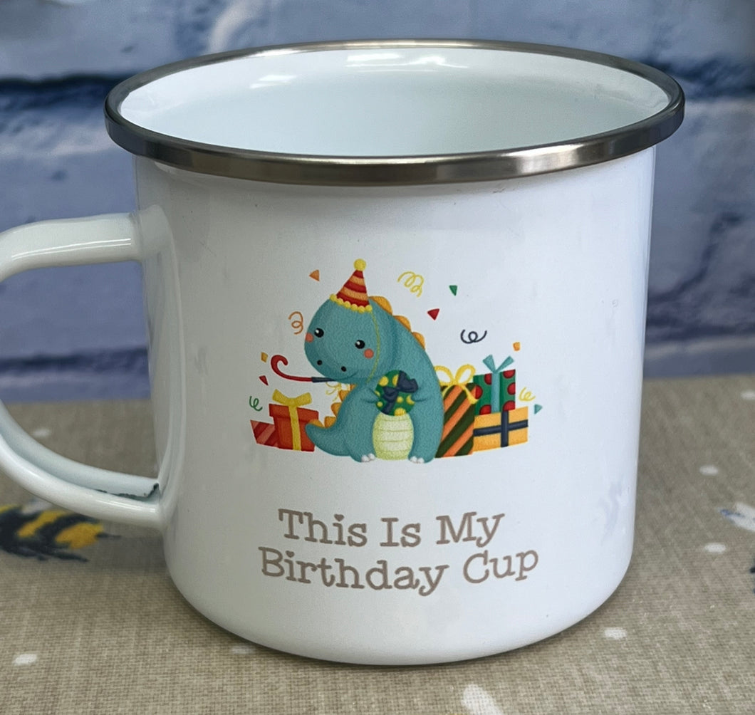 Birthday enamel mugs