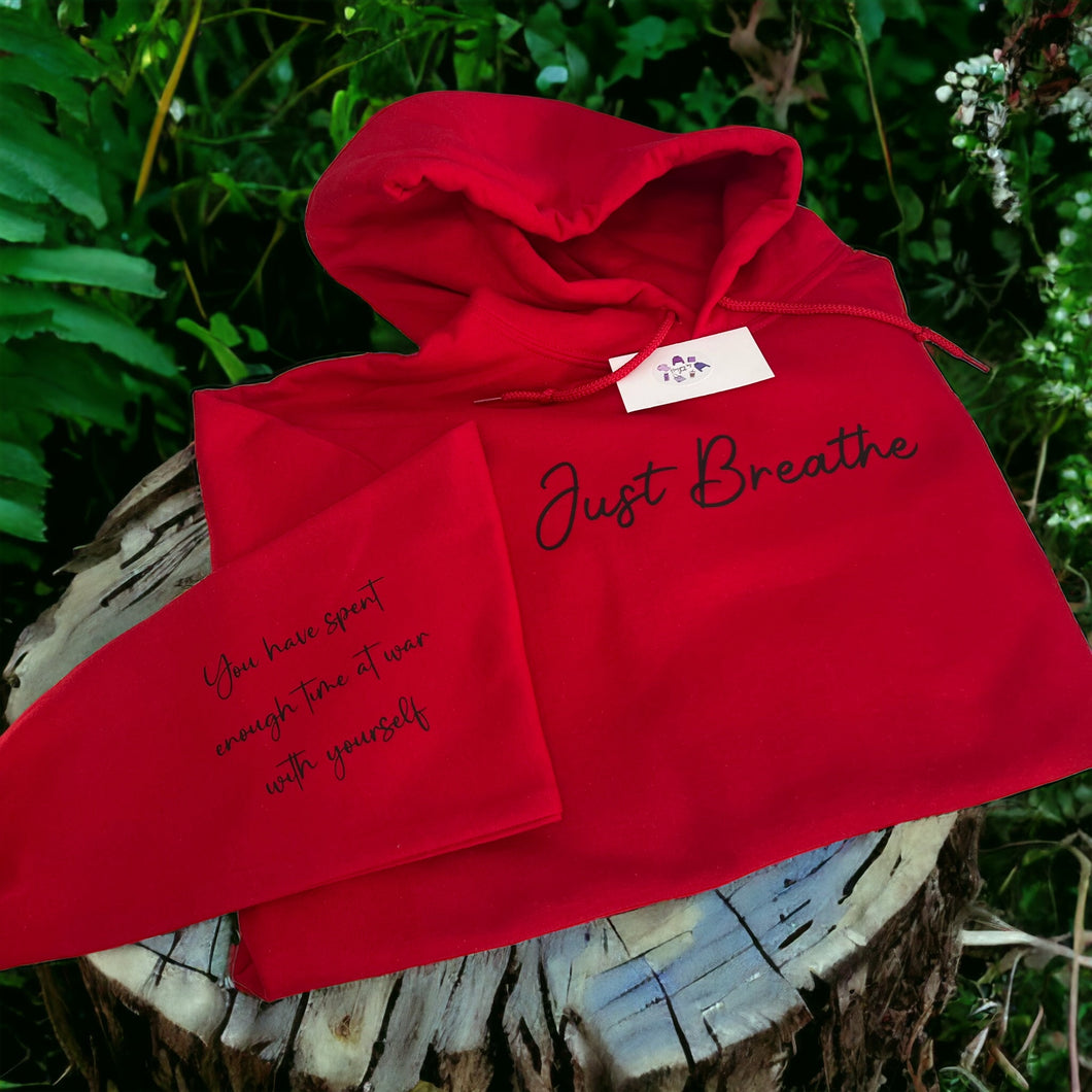 Just breathe sleeve hoodie