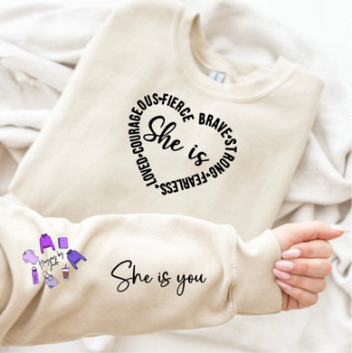 She is she is you sweater sleeve design