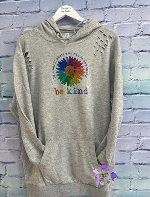 Be kind distressed hoodie