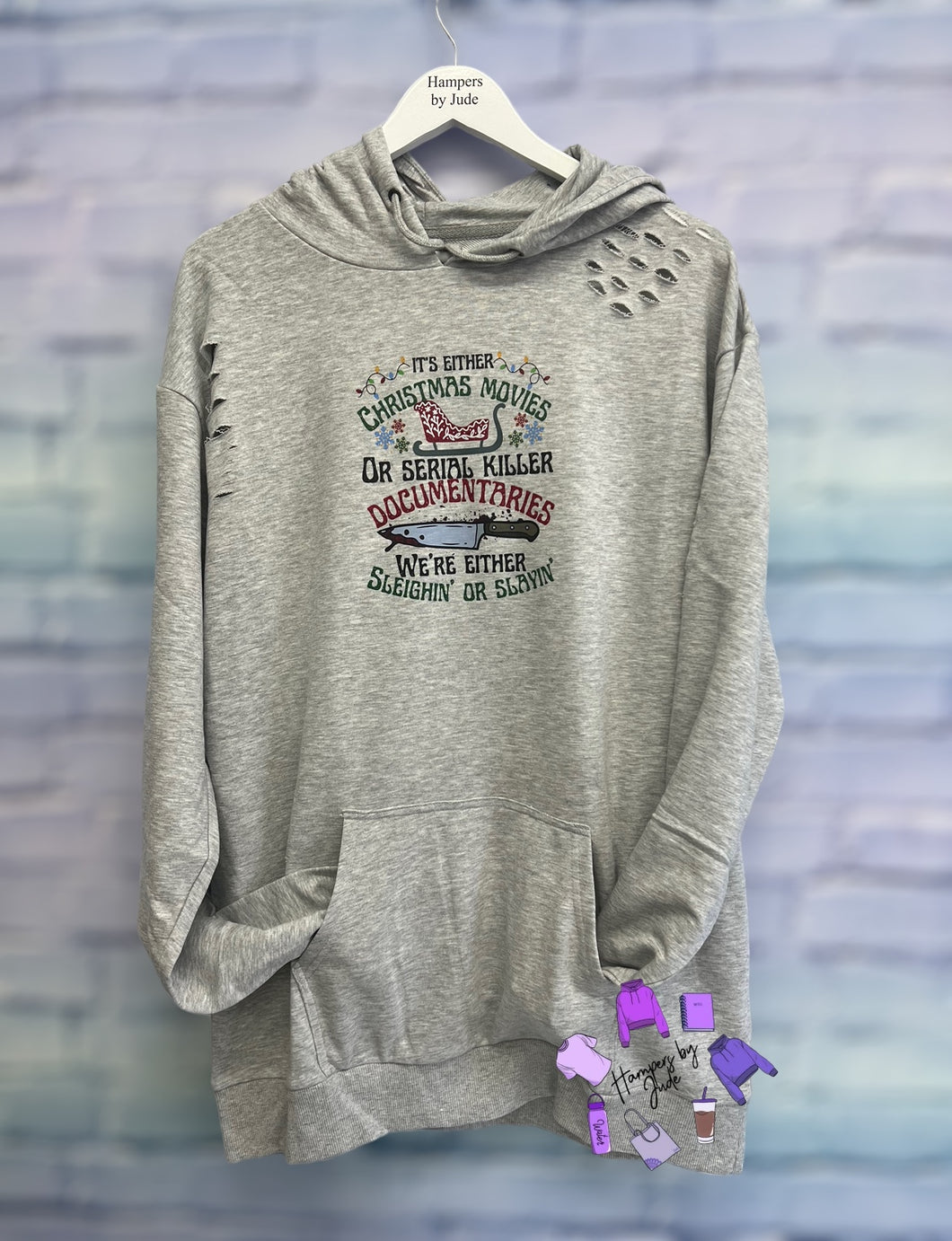 It’s either Christmas movies distressed hoodie