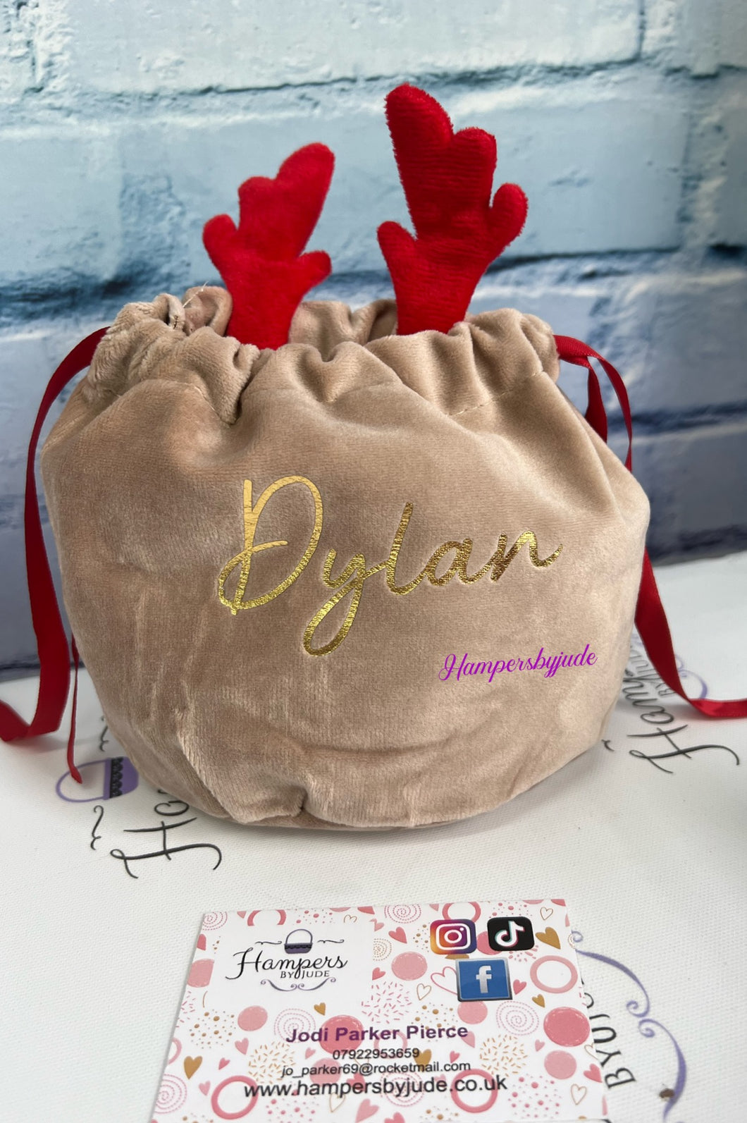 Velvet reindeer bags