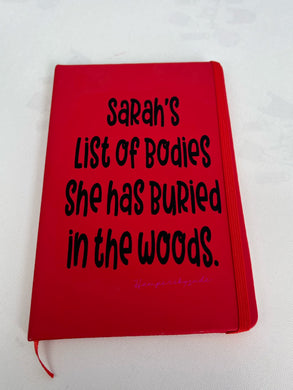 List of bodies notebook