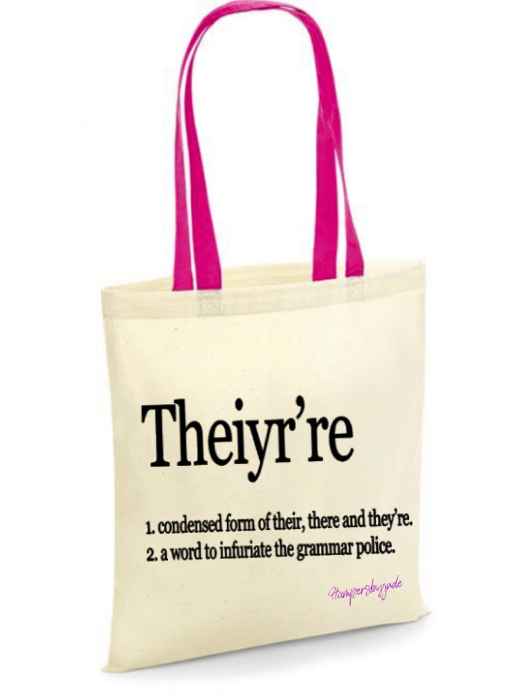 They Tote bag with pink handle