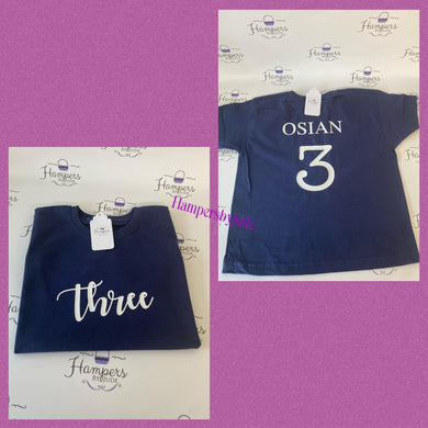 Printed name and age tshirt